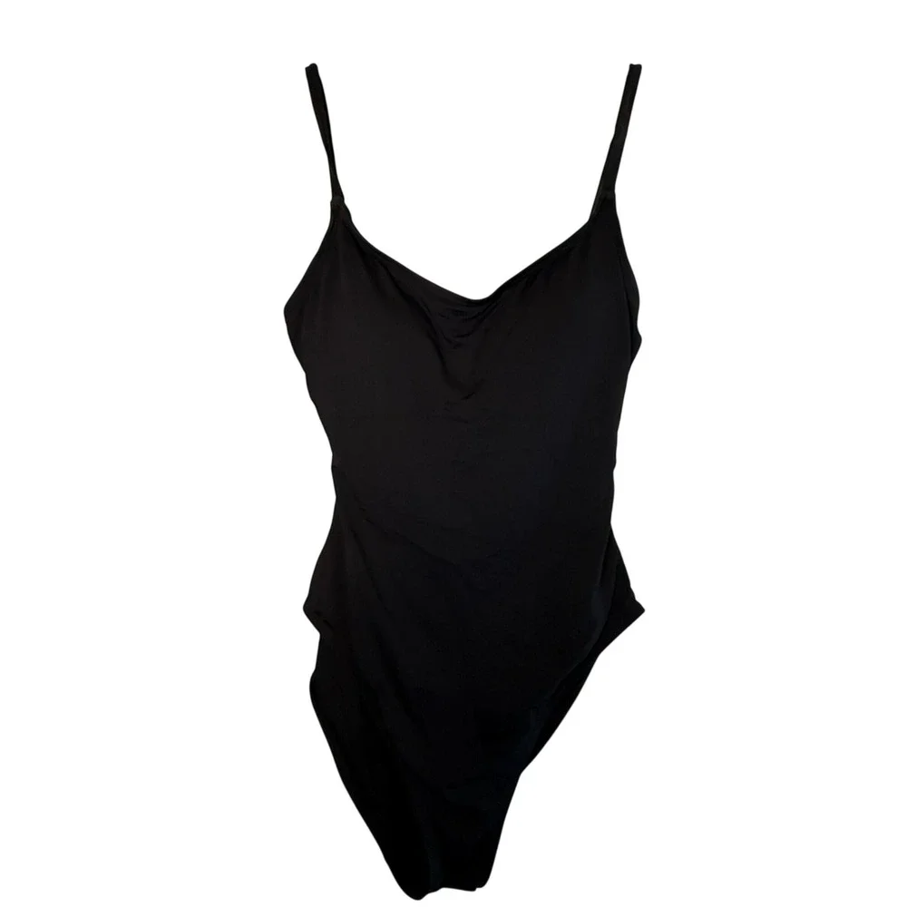 Andie Swim The Amalfi One Piece Swimsuit Women S Black Ruched V Neck